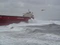Salvage begins on the Pasha Bulker, Nobbys Beach, Newcastle