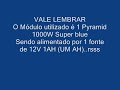 250wrms 2ohms sendo tocado por apenas 1 canal a 2ohms de 1 pyramid 1000w sendo alimentado por apenas 1 fonte 12v 1a
