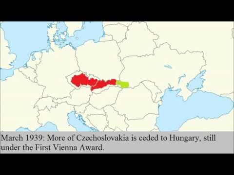 Czechoslovakia - A map animation showing the territroy of Czechoslovakia during WW2. See the occupation and partioning of Czechoslovakia. Source: http://en.wikipedia.org/wiki...