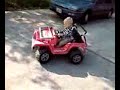 Kid takes his play car to far