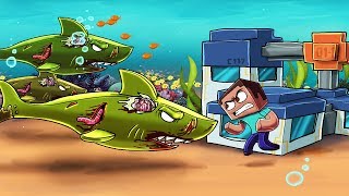 Minecraft | ZOMBIE JAWS BASE DEFENSE - Zombie Sharks Attack! (Underwater Base)