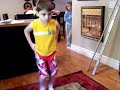 Kids playing football in kitchen (1 of 3)