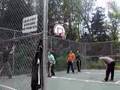 playing basketball at Ossipee Lake