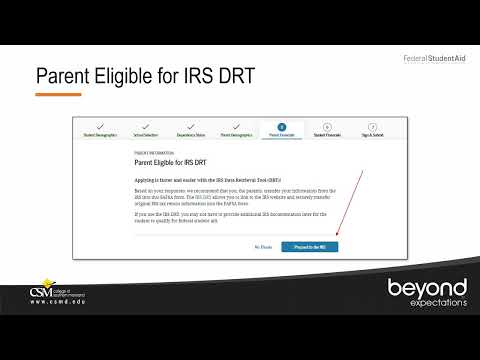 Completing the FAFSA: Dependent