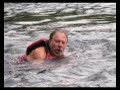 Brian swims the chute