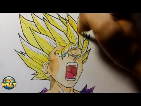 how to draw a dragon ball z gohan