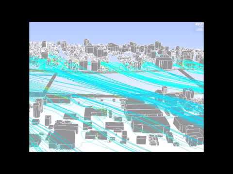 新潟市信濃川周辺の風の流れのCFDシミュレーション