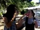 LOL. They were trying to gargle and oh it was funny. kayla spat hers out all over poppy. =p