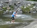 Jamie prances into the river Jamie prances into the river