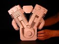 This V-Twin Engine paper model is made with paper entirely