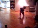 Hunter Lincoln 2 yrs practicing hitting pucks