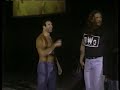 scott hall, kevin nash and six hand over car wreck tape of the steiner brothers on live nitro - 1997