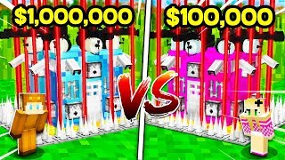 BROTHER vs SISTER $1,000,000 SAFEST MINECRAFT SECRET BASE CHALLENGE! (BOY vs GIRL) (NOOB vs PRO)