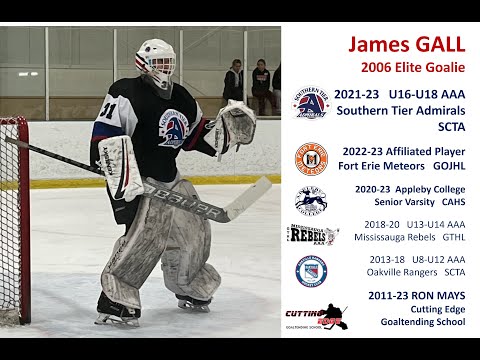 2022/23 Age 16 Regular Season U18 AAA James Gall 2006 Elite Goalie - Sep 2022 to Feb 2023 Highlights