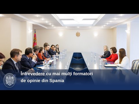 Президент Майя Санду провела беседу с группой форматоров общественного мнения из Испании