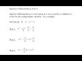 Implicit Differentiation, Part 1 (of three parts)