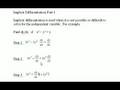 Implicit Differentiation, Part 1 (of three parts)