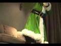 Green Santa Playing Video Games