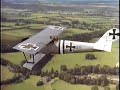 beautiful film with good flying but full of historical inaccuracies (and in this clip, a continuity error):

  at a distance richthofen's plane (he is shown here flying a pfalz) has a black-white-black fuselage band behind the cockpit. closeups however, show a checkerboard band painted on the fuselage behind him. when he climbs out after landing (a closeup) the fuselage band is black-white-black...

   historical errors of the film:

  1) the fokker d.vii arrived late in the war -early 1918- and would not have been found at richthofen's first unit as seen in the film.

 2) richthofen never served in the same unit at the same time with hermann g�ring as portrayed in this movie. i've not seen evidence they ever even met. g�ring did take command of jg 1 (richthofen's squadron) months after richthofen's death. 

 3) lanoe hawker was flying a pusher-type dh-2 not an s.e.5a when downed by richthofen, who was himself flying an albatros d.ii, not the fokker d.vii used in the film. 

4) the ending: latest research appears to point to an australian machine-gunner  -several hundred yards away and to the side of richthofen's path of flight- as being the one who fired the fatal shot.
