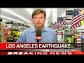 Los Angeles had a 5.4 Earthquake on July 29 2008 11:42am local time. There as been many aftershocks.Ill keep you updated with more videos and Govenor speeches.11:42am * Tuesday, July 29, 2008 at 18:42:15 UTC * Tuesday, July 29, 2008 at 11:42:15 AM at epicenter Location 33.959°N, 117.752°W Depth 12.3 km (7.6 miles) Region GREATER LOS ANGELES AREA, CALIFORNIA Distances * 3 km (2 miles) SW (235°) from Chino Hills, CA * 8 km (5 miles) SE (127°) from Diamond Bar, CA * 9 km (5 miles) NNE (23°) from Yorba Linda, CA * 11 km (7 miles) S (178°) from Pomona, CA * 47 km (29 miles) ESE (103°) from Los Angeles Civic Center, CA