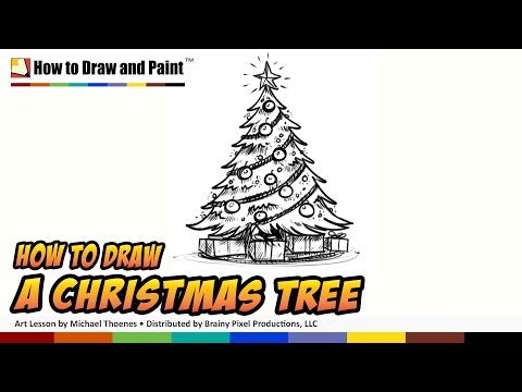 how to draw a christmas tree