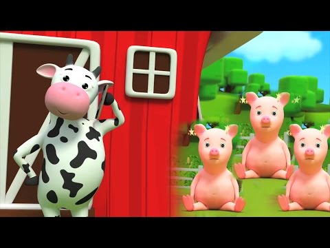 fünf kleine Schweinchen | in Deutsch Reime | Kinder lernen Lieder