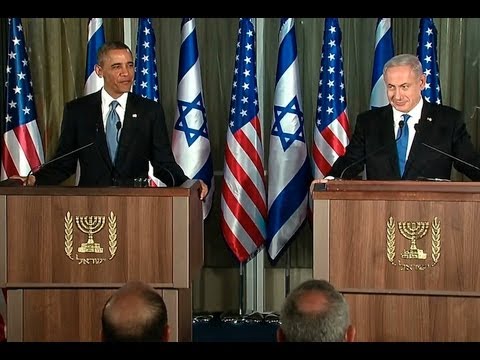 Netanyahu - President Obama and Prime Minister Benjamin Netanyahu of Israel hold a press conference in Jerusalem. March 20, 2013.