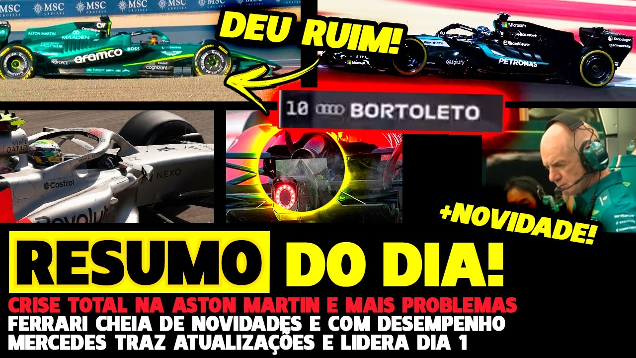 🚨DIA 1: CRISE TOTAL NA ASTON, MERCEDES COM NOVO SIDEPOD E FERRARI OUSADA | FÓRMULA 1 |GPEMCASA