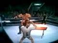 powerbomb desde el poste contra una tabla de fuego