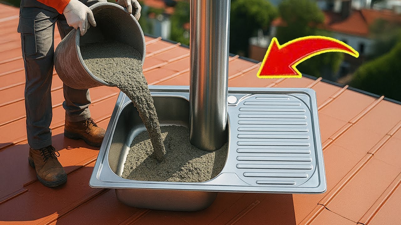 Shocking invention of a 60-year-old plumber! Pour cement into the sink and see the surprise
