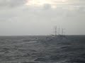 Sailing windjammer in storm gale-7 in atlantic ocean