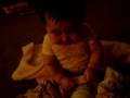 sarean eating her first cracker