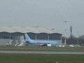 DONCASTER AIRPORT (UK). DASH-8 FLYBE & B737 THOMSON .