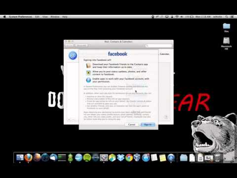 how to add facebook to os x