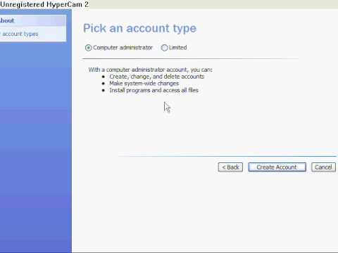 How to create a new user account (Windows XP / Vista)