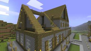 Minecraft Time Lapse - Town Part 7 (Town Hall/ Library)