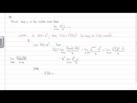 how to prove the derivative of e^x