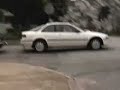 Runaway jeans cause car crash