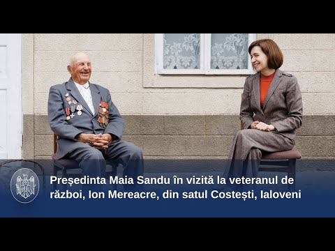 Șefa statului l-a vizitat pe veteranul de război, Ion Mereacre, din satul Costești, Ialoveni
