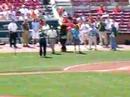Marshall U President Kopp throwing cerimonial first pitch