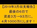 【ＦＸ】2019年3月収支報告、6日で資産が3万から93万に。4月1000万にします！