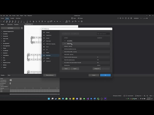 YouTube video: MuseScore Design Choices for assigning shortcuts to UI elements