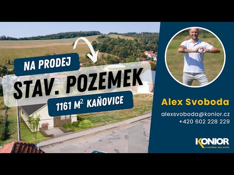 Video Stavební pozemek 1161 m² Kaňovice + projekt na RD se stavebním povolením