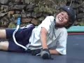 Trampoline bike backflip