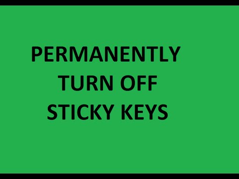 how to i turn off sticky keys