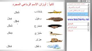 الصرف / أوزان الاسم الرباعي المجرد