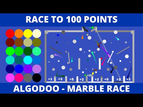 Algodoo Marble Race - Race to 100 Points Plinko