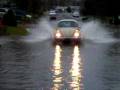 vw bug on flooded road