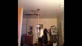 Pole dancing crotch slam