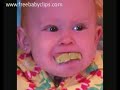 The baby has big teeth